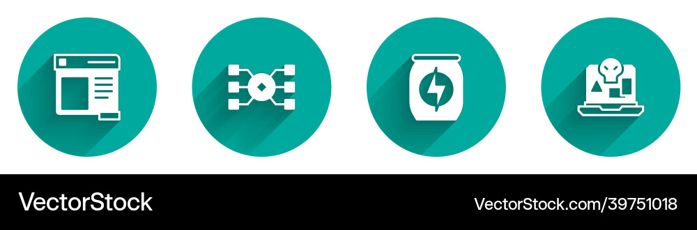 Set browser window neural network energy drink Set browser window neural network energy drink Vector Image
