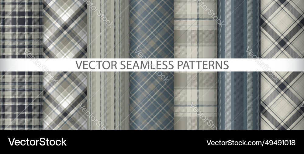Set texture check background tartan pattern Vector Image