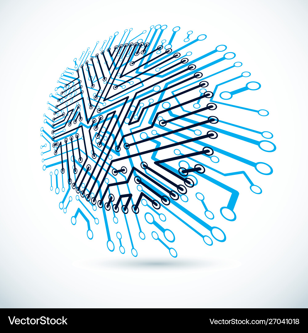 Technology cpu design with circular Vector Image