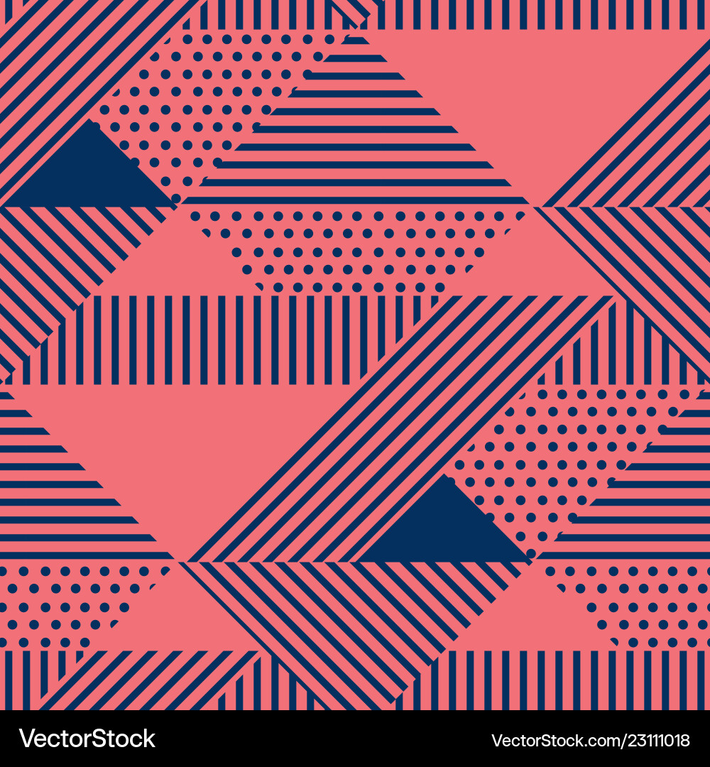 Triangle and dots geometric seamless pattern Triangle and dots geometric seamless pattern vector image
