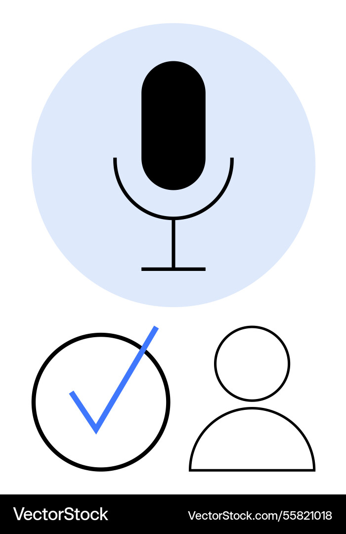 Voice recognition concept with microphone user Voice recognition concept with microphone user vector image