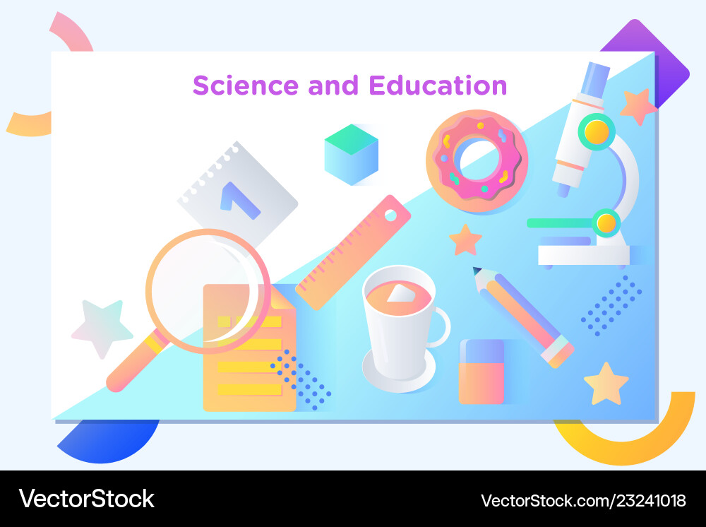 Website or mobile app landing page of science Website or mobile app landing page of science vector image