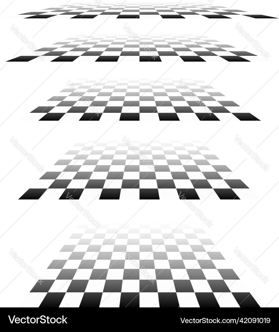 3d chessboard checkerboard pattern in perspective Vector Image