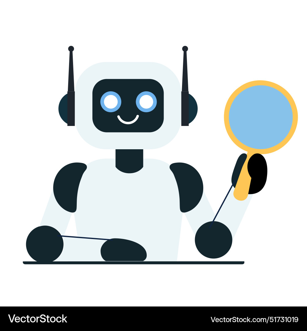 Ai chat bot searching information Ai chat bot searching information vector image
