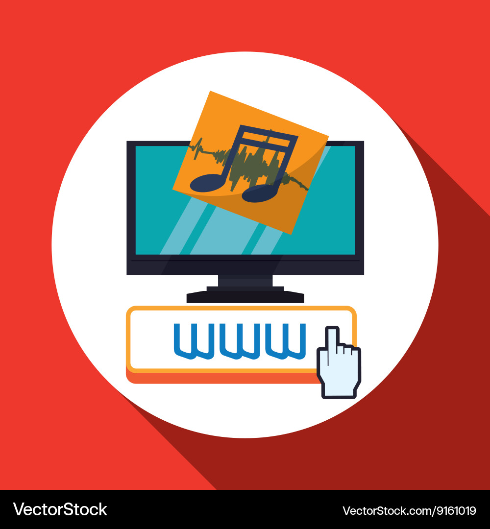 Cloud computing design media icon isolated Vector Image