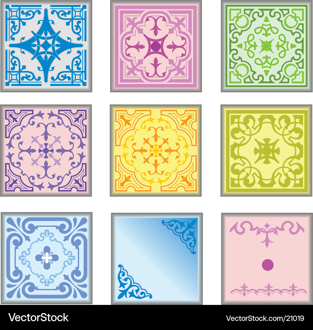 Colorful Ceramic Tiles Vector Image