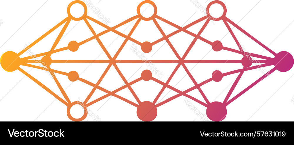 Colorful neural network structure abstract Vector Image