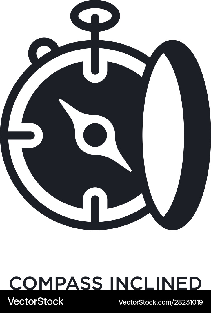 Compass inclined isolated icon simple element Vector Image