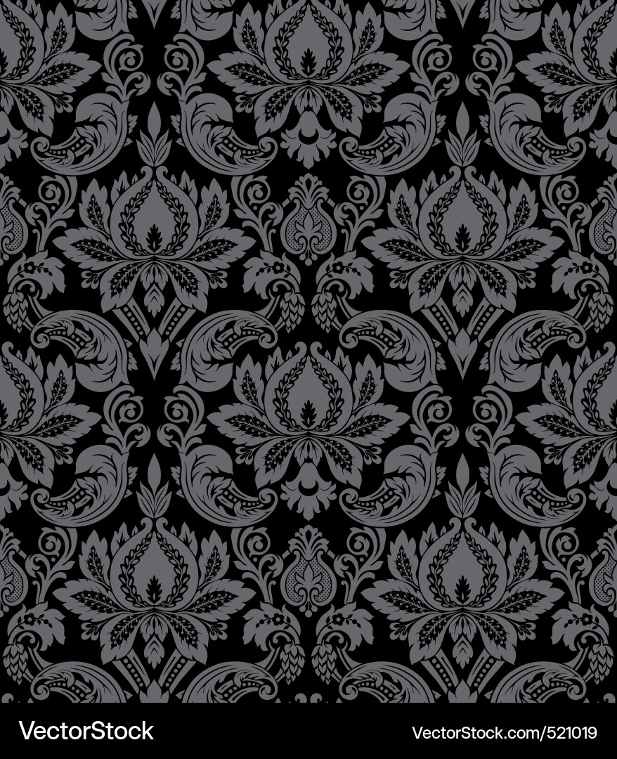 Elegant Black Damask Pattern vector image