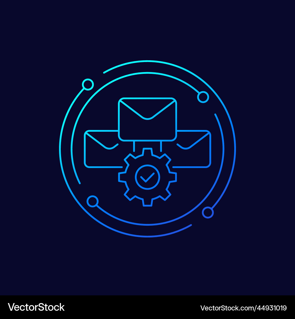 Email automation icon linear design vector image