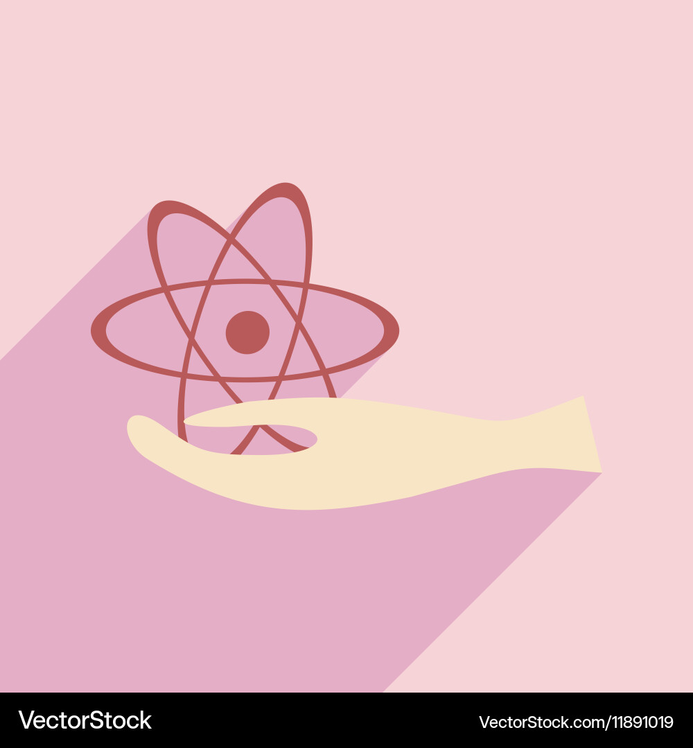 Flat with shadow icon and mobile application atom Vector Image