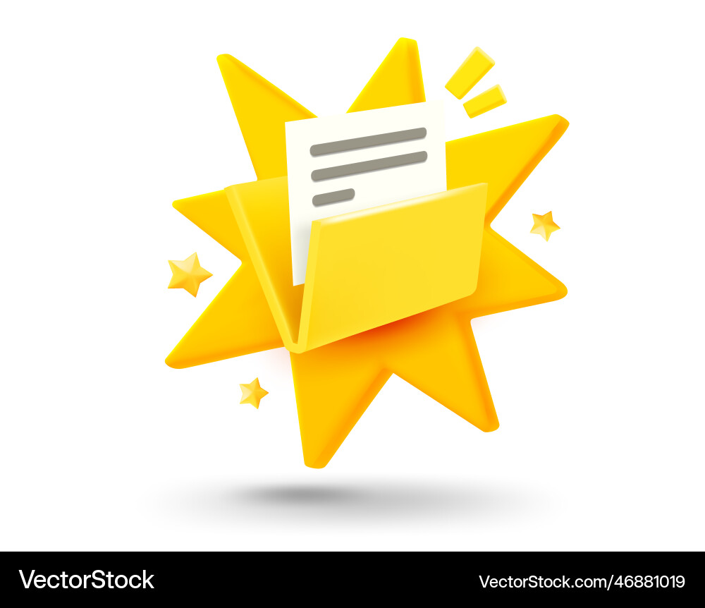 Folder with explosion effect 3d mobile vector image