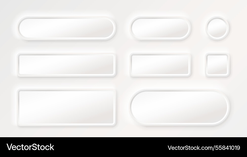 Frame button white color set minimal label Frame button white color set minimal label vector image