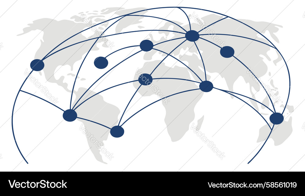 Global Network Sphere Data Vector Image