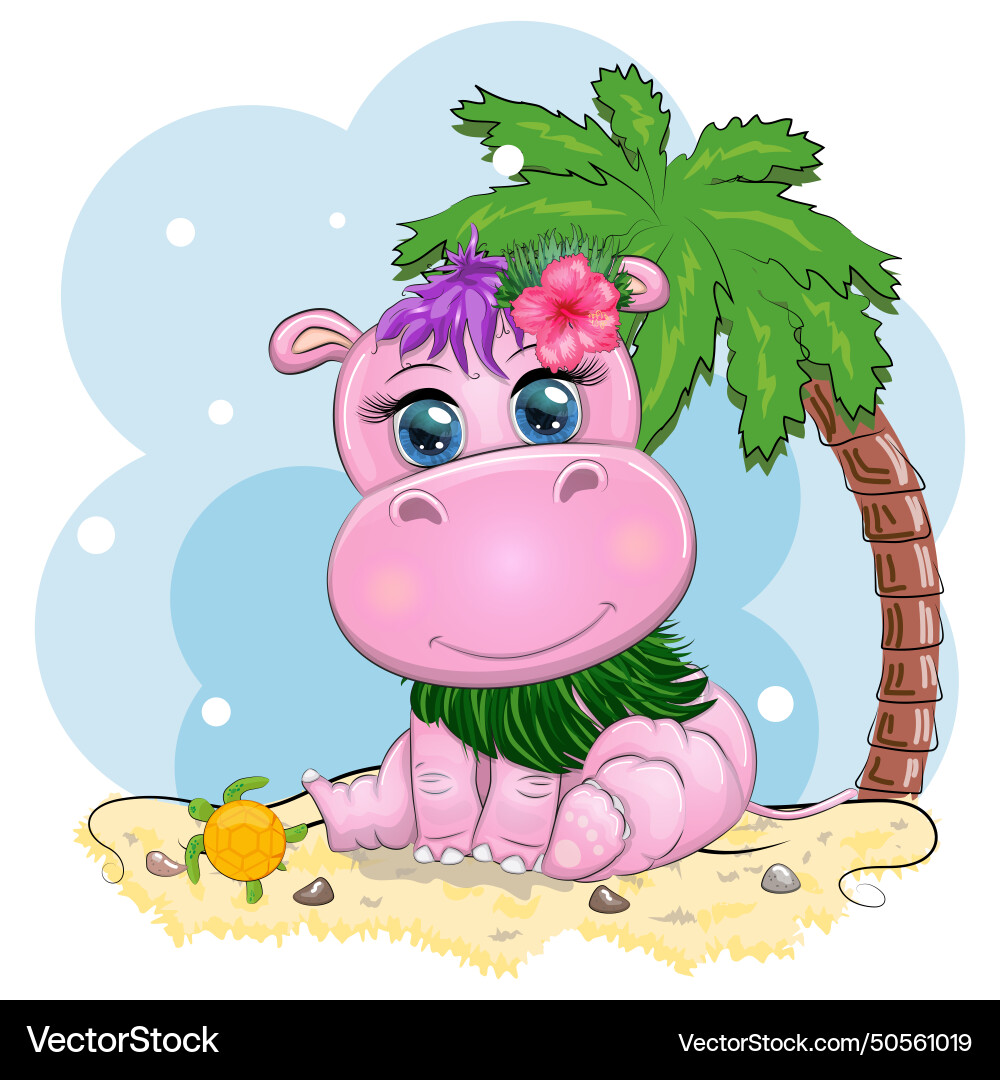 Hippopotamus Cartoon Charakter wildes Tier Hippopotamus Cartoon Charakter wildes Tier vektorbild