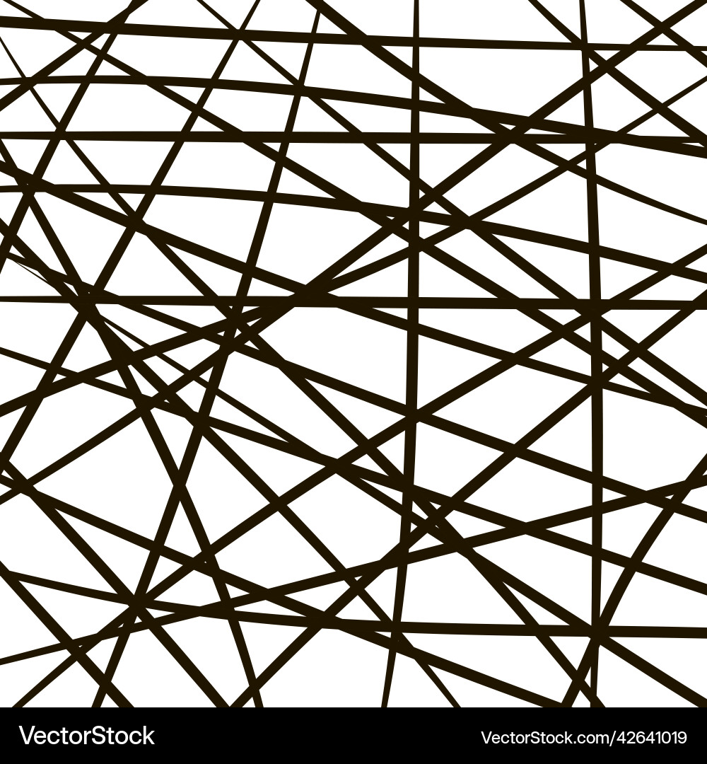 Intersecting lines stripes random grid thickets vector image