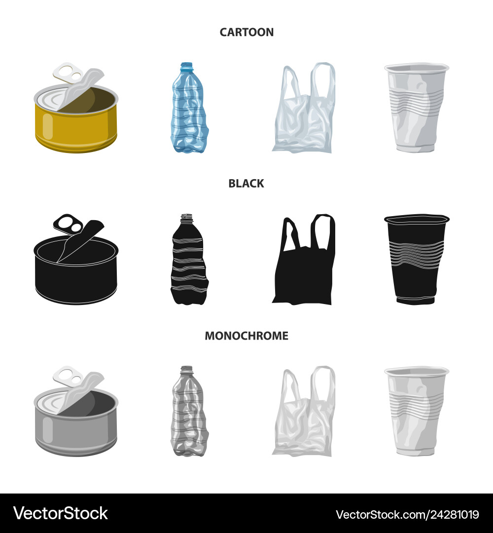 Isolated object of dump and sort icon set Isolated object of dump and sort icon set vector image