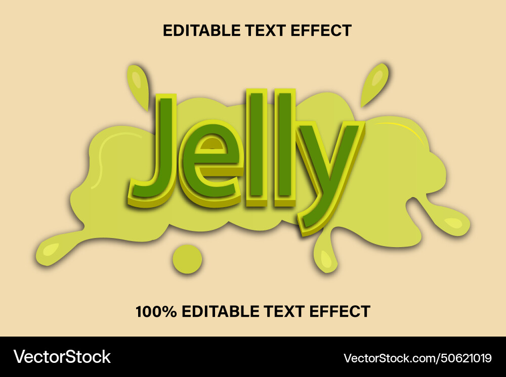 Jelly editable text effect 3 d emboss gradient vector image