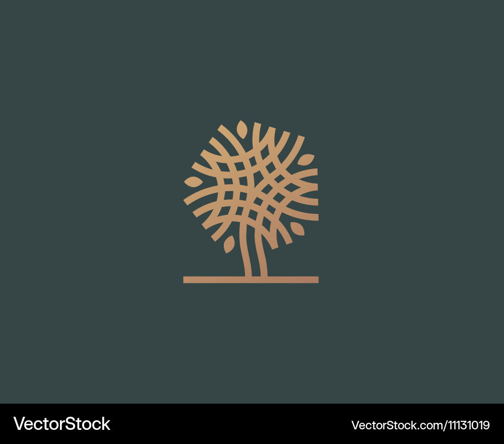 Linear Tree Logo Icon Vector Image