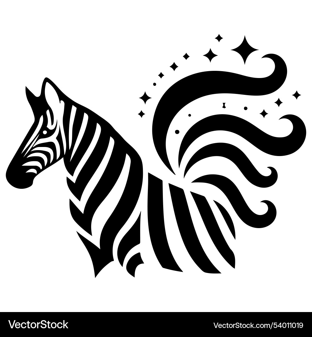 Nature inspired zebra with leafy patterns Vector Image