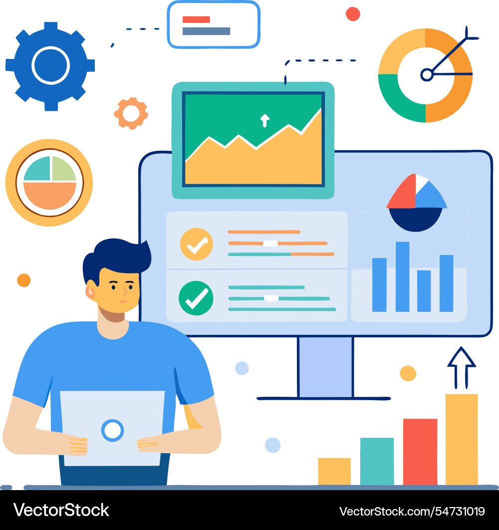 Performance dashboard ui and ux infographic vector image