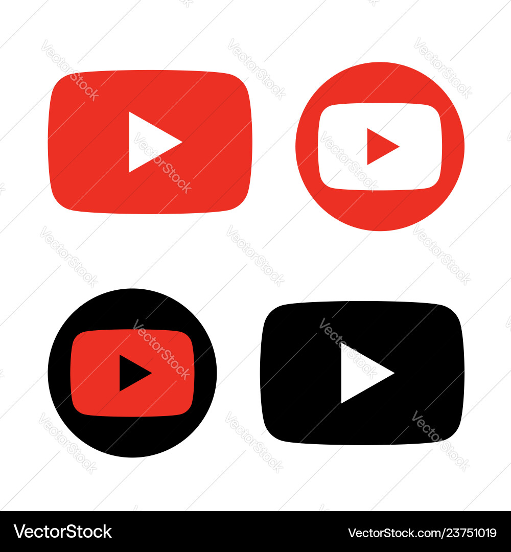 Red and black play button icon Red and black play button icon vector image