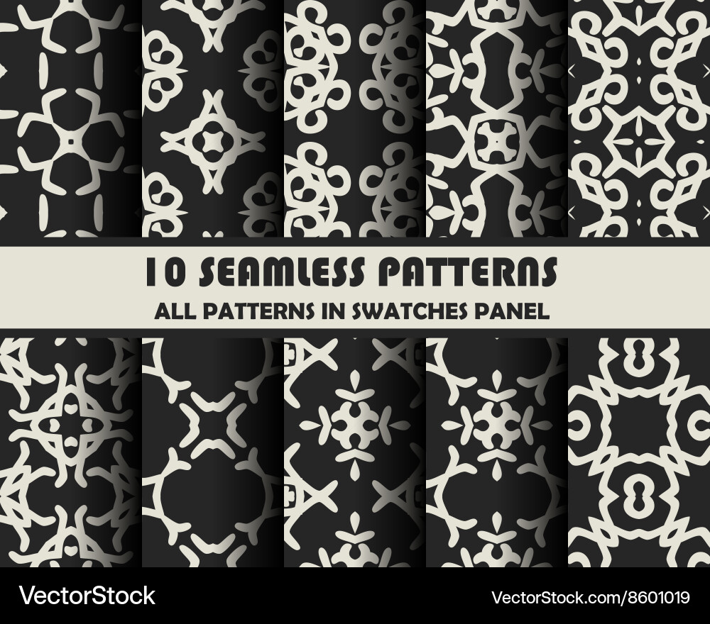 Set geometric seamless patterns vector image