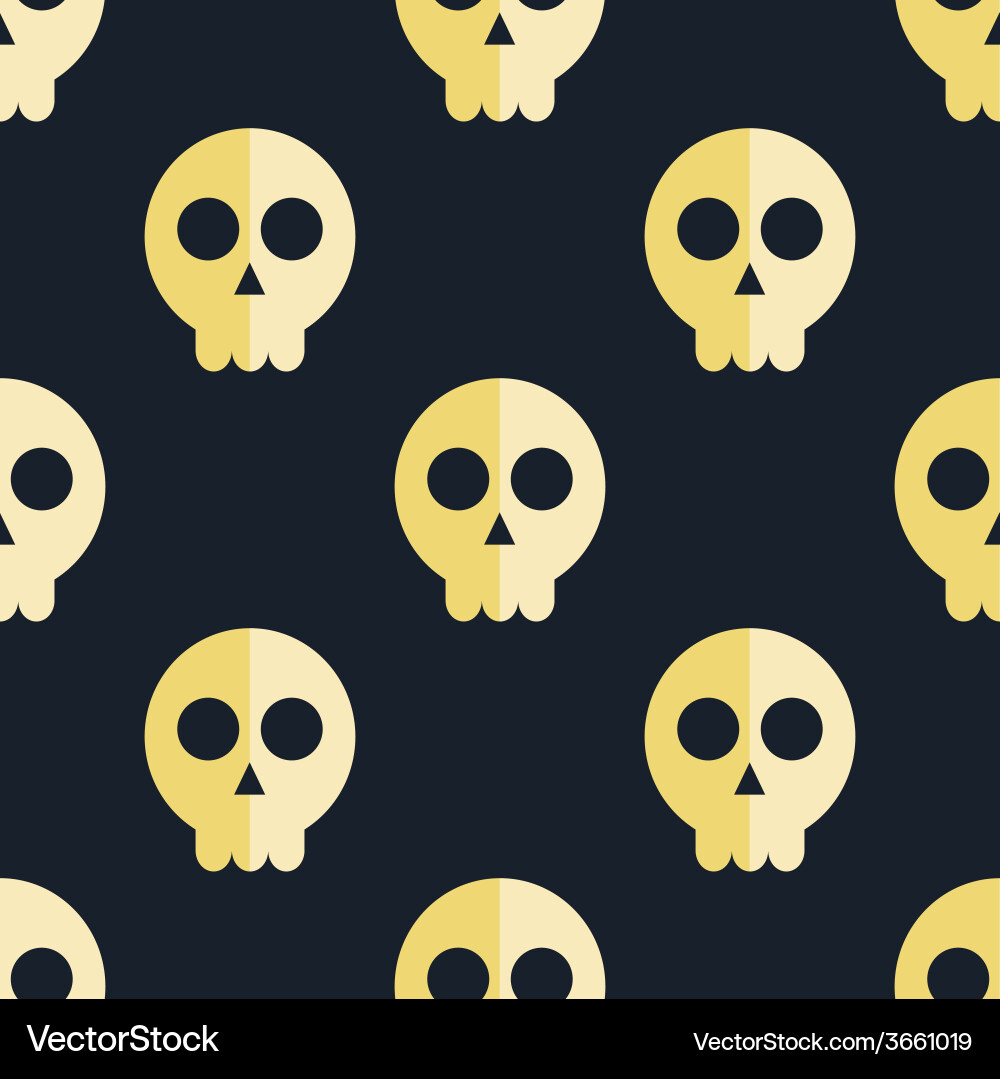 Skull Seamless Pattern Vector Image