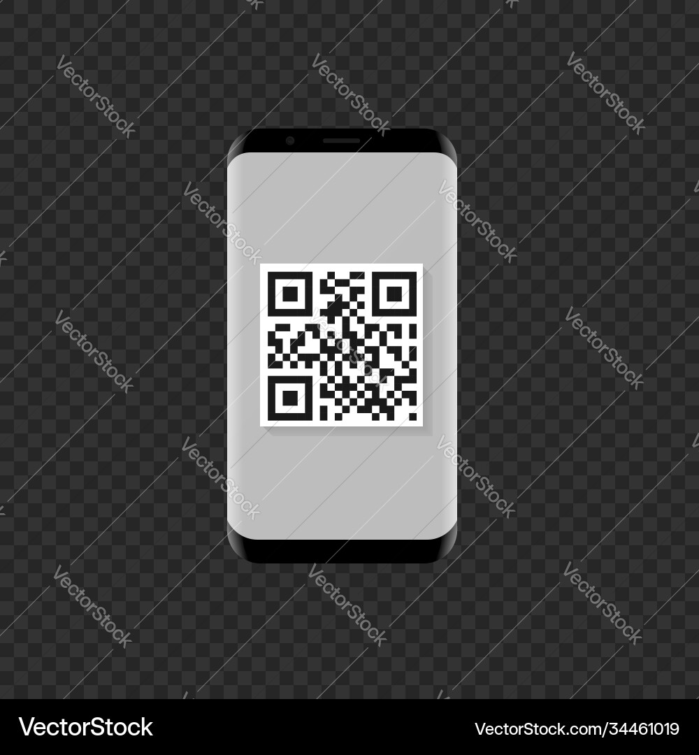 Smartphone with qr code icon Smartphone with qr code icon vector image
