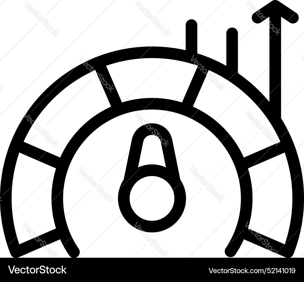 Speedometer showing increasing performance Vector Image