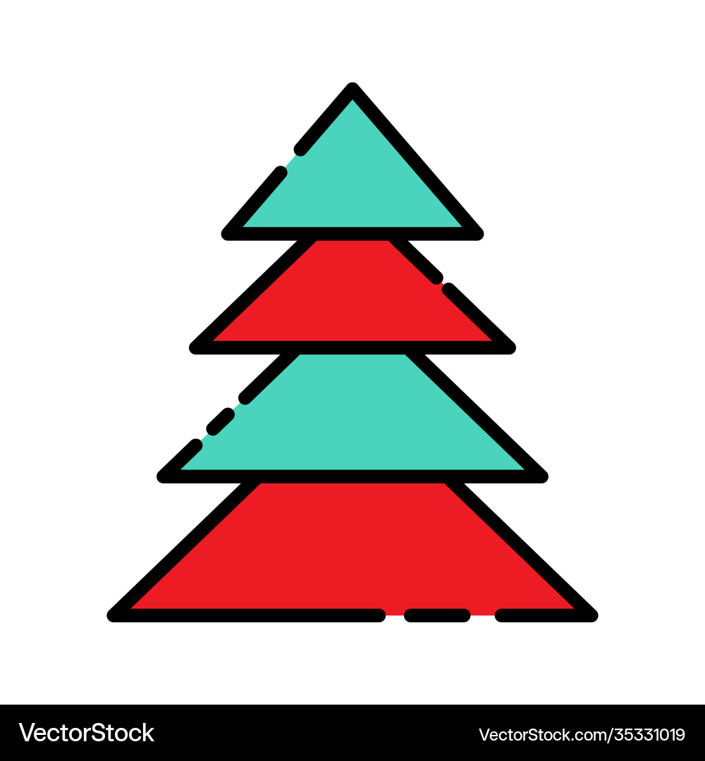 Tree lineal color icon new year symbol simple Tree lineal color icon new year symbol simple Vector Image