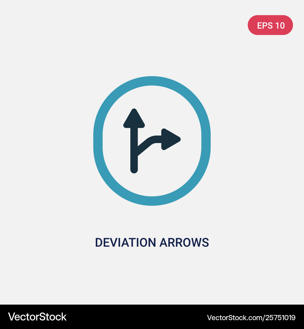 Two Color Deviation Arrows Icon vector image