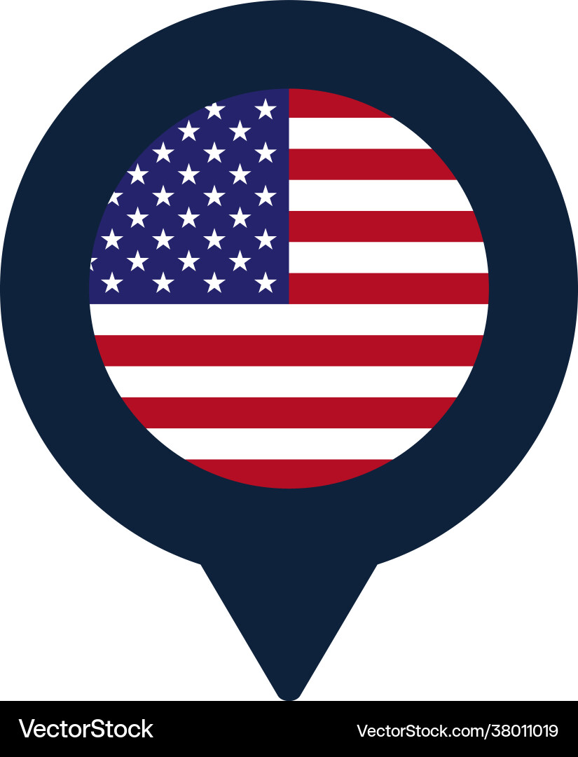 Usa flag and map pointer icon national Usa flag and map pointer icon national vector image