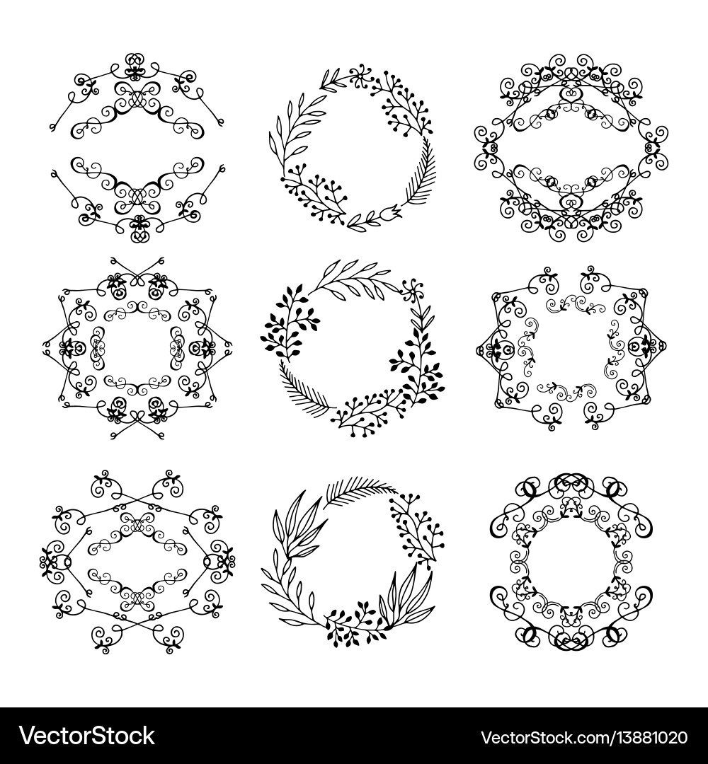 A large set of circular design elements Vector Image