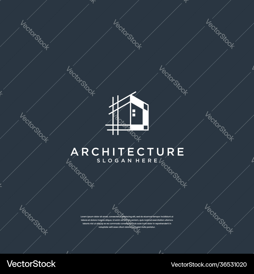 Building logo with liner concept architecture Vector Image