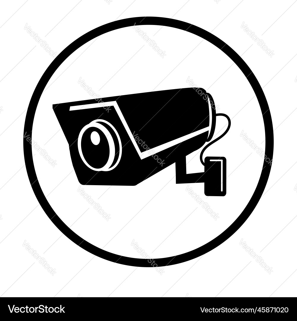 Cctv security camera flat icon Royalty Free Vector Image