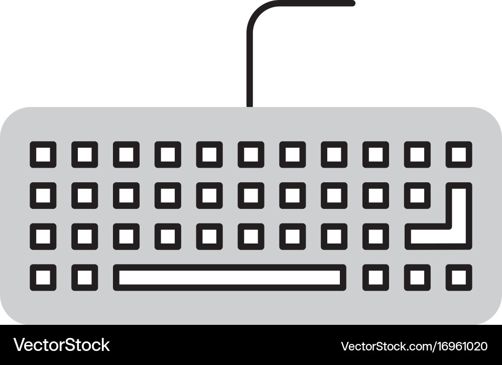 Computer keyboard isolated icon vector image