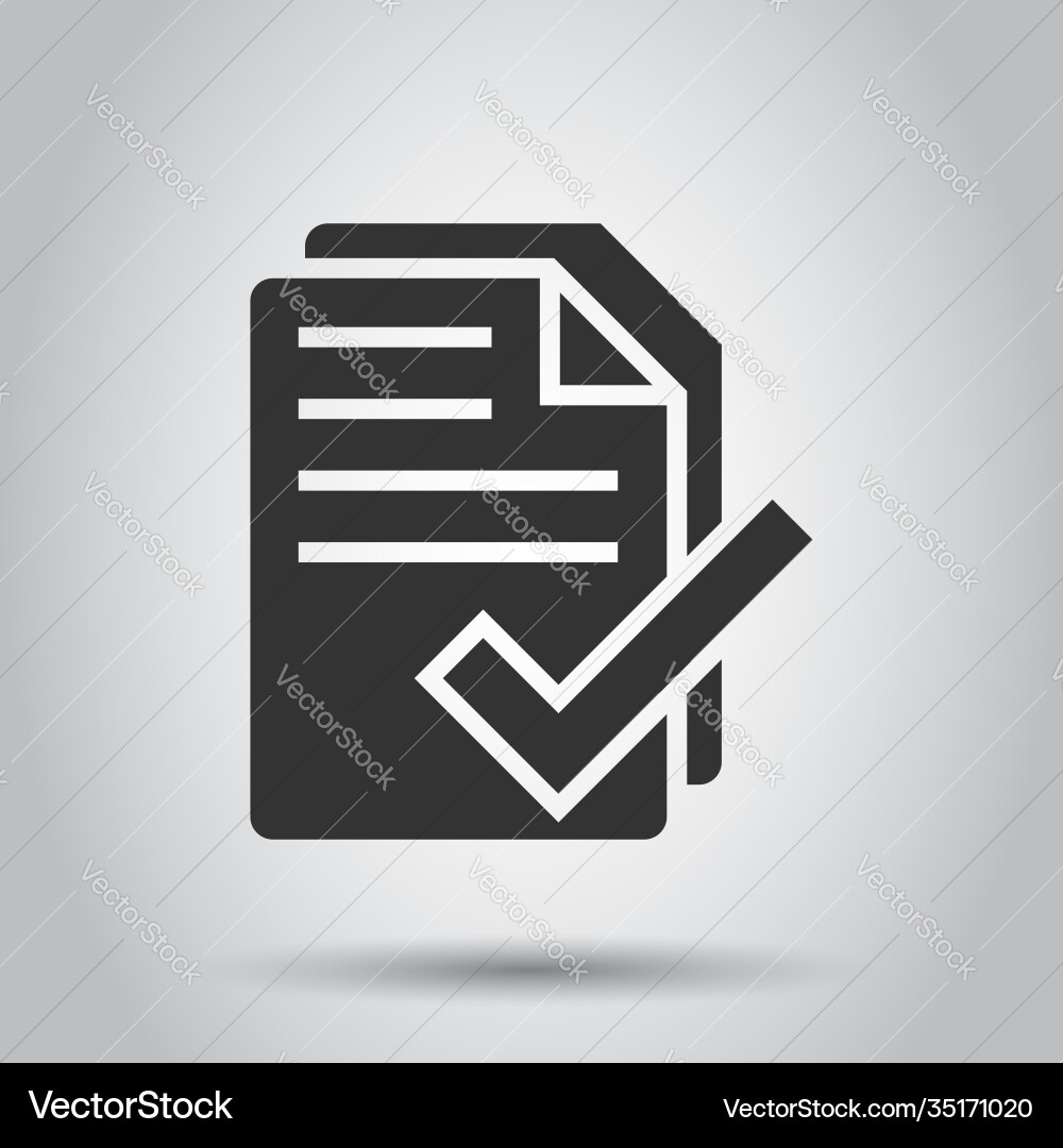 Document checklist icon in flat style report Vector Image