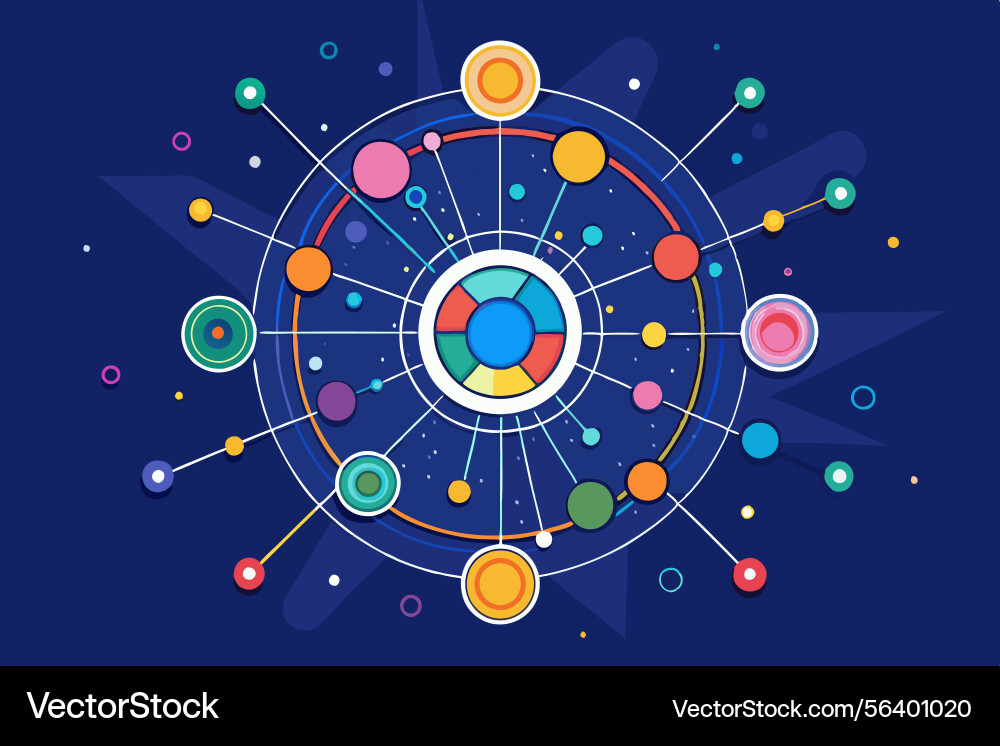 Geometric and colorful abstract of network Vector Image