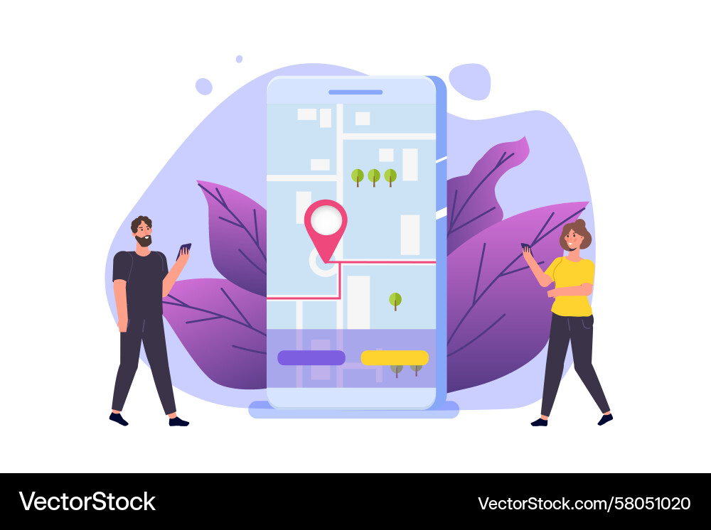 GPS Navigation App - Map Search Vector Image