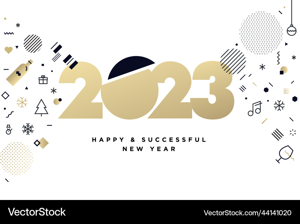 Happy new year 2023 greeting card vector image