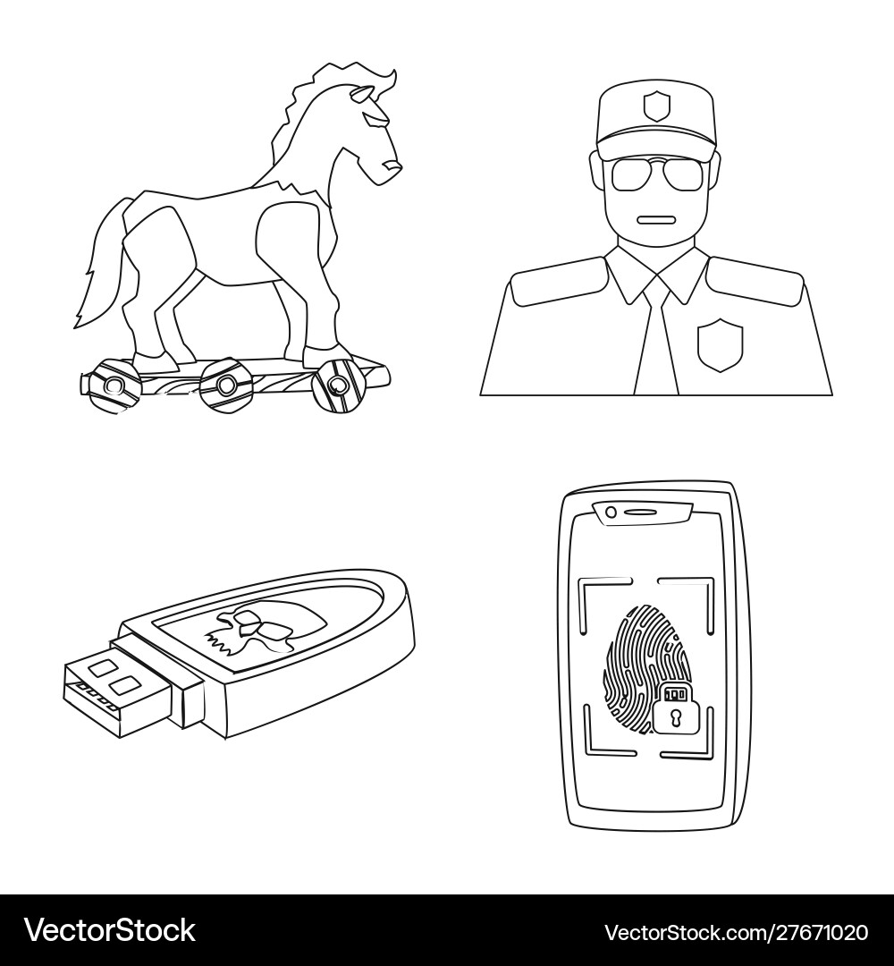 Isolated object virus and secure symbol Isolated object virus and secure symbol vector image