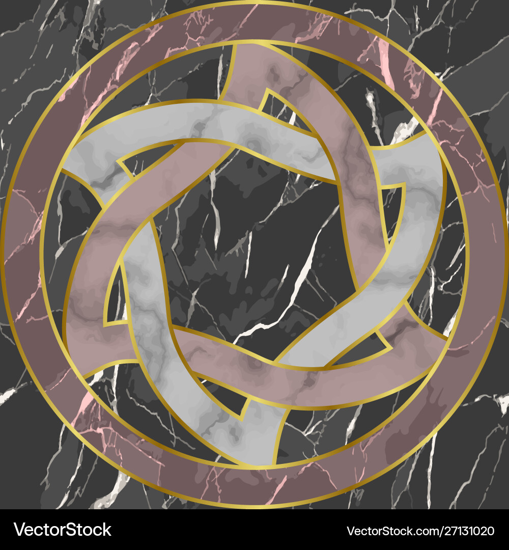 Marble mosaic seamless patterns with round Marble mosaic seamless patterns with round vector image