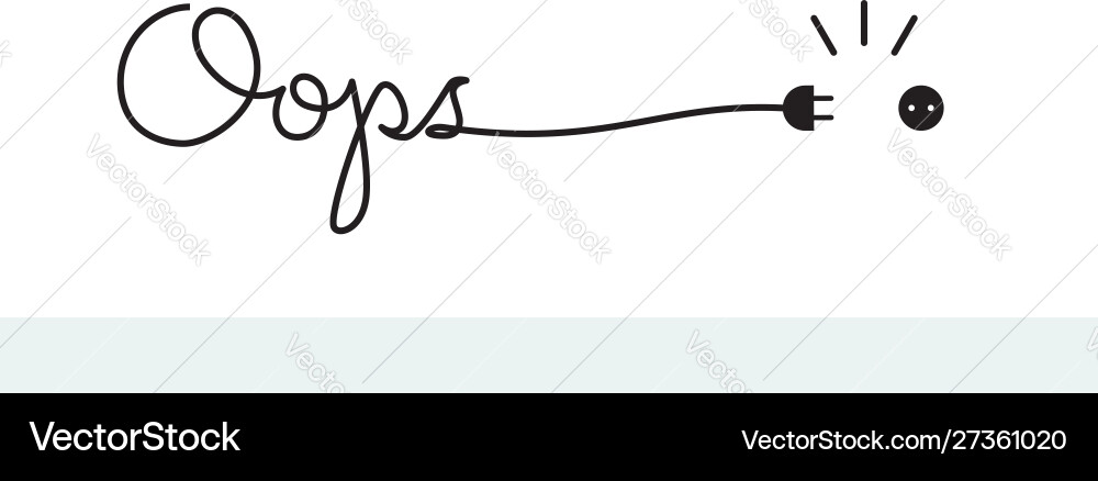 Oops! 404 Error - Disconnected Wi-Fi vector image