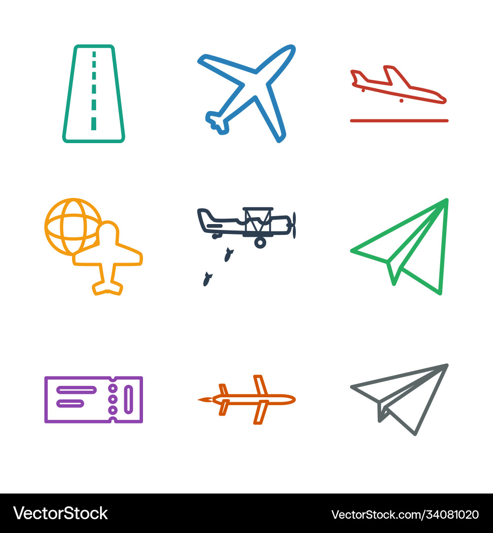 Plane icons Royalty Free Vector Image - VectorStock