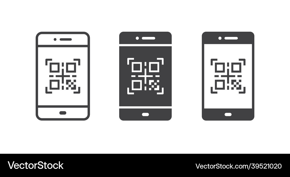 QR Code Scan Icon on White Background vector image