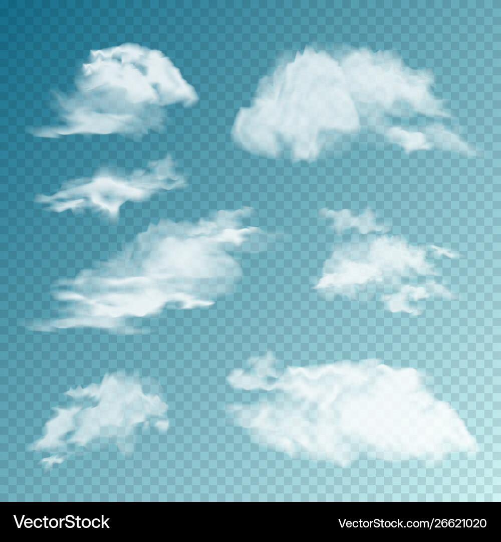 Realistische Wolken sind strichweise Realistische Wolken sind strichweise vektorbild