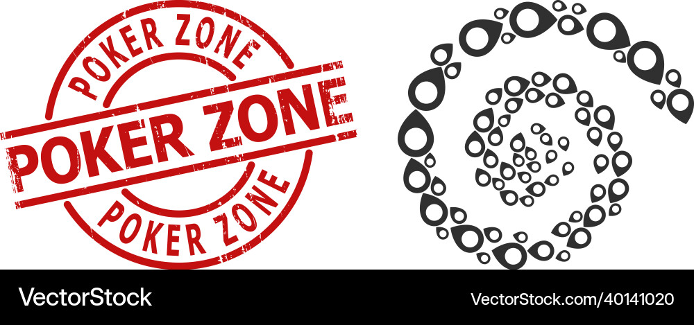 Scratched poker zone stamp print and map pointer Scratched poker zone stamp print and map pointer Vector Image