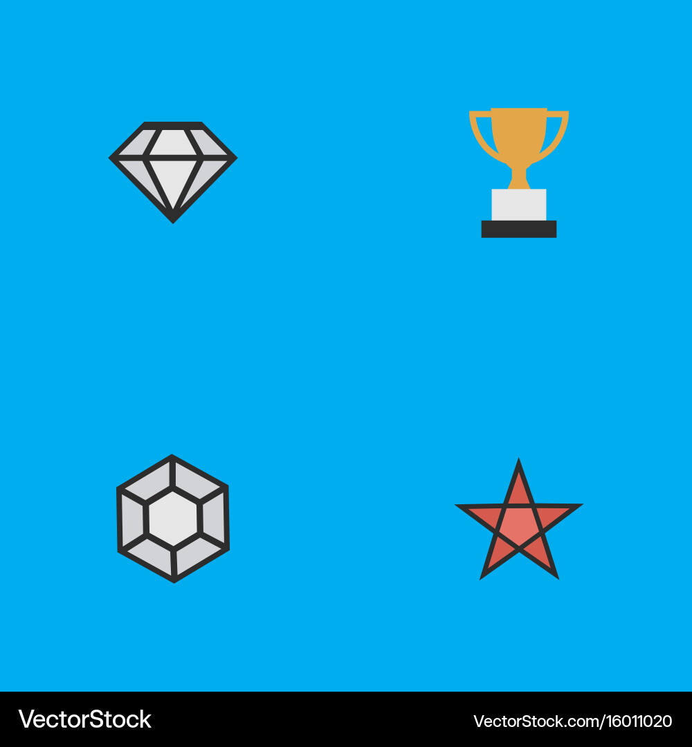 Set of simple champion icons elements first vector image