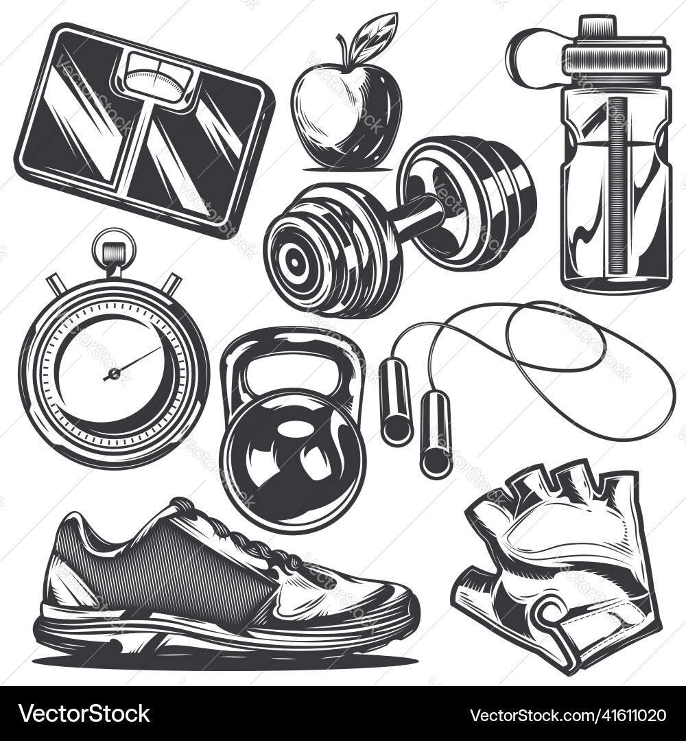 Set of sport elements for creating your own Vector Image